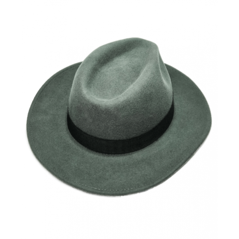 Wool Felt Hat Dark Grey
